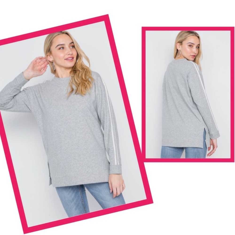 Heather Grey Sweatshirt Long Sleeve 100% Cotton S